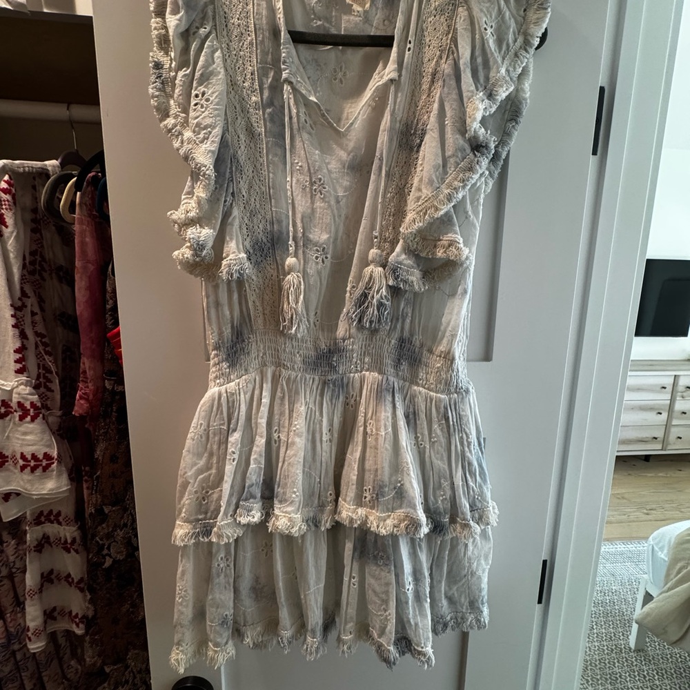 Surf Gypsy blue tie dye Embroidered Dress